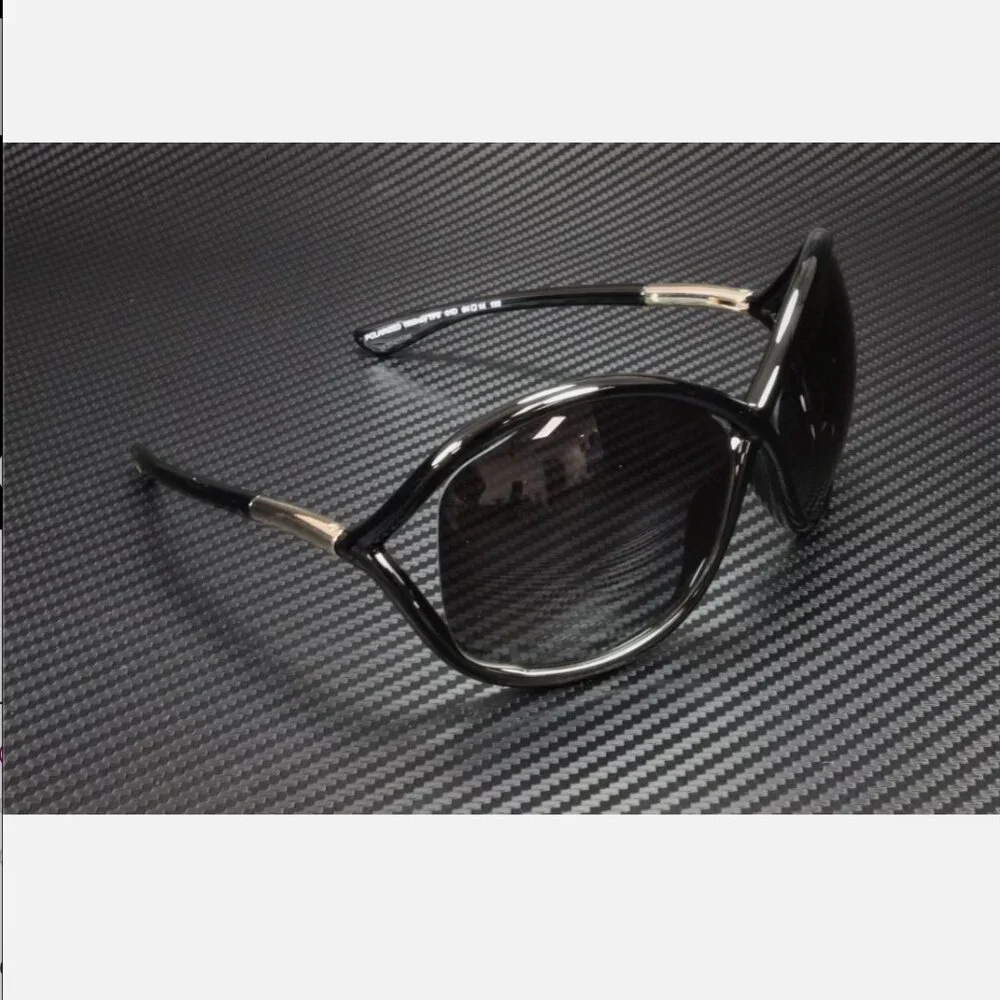 Tom Ford Whitney Shiny Black Polarized Grey 64 mm Women's Sunglasses